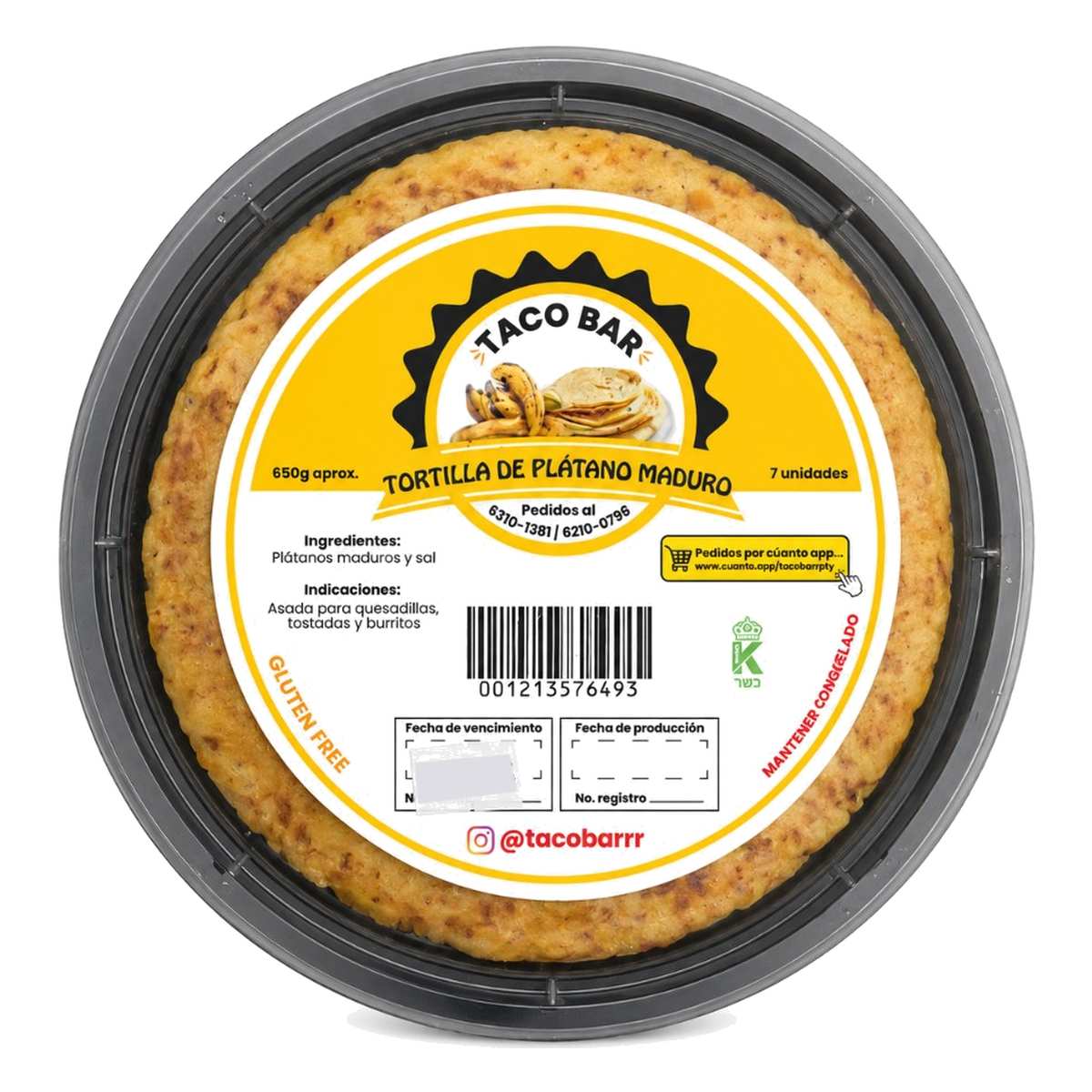 Tortillas de Plátano Maduro, Taco Bar 650 gr 1 Tortillas de Plátano Maduro, Taco Bar 650 gr