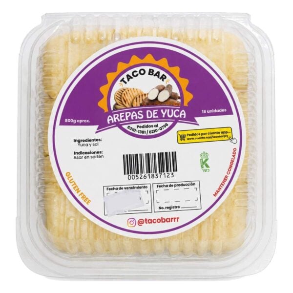 Arepas de Yuca, Taco Bar 800 gr