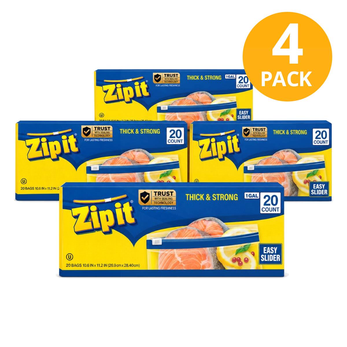 Zip it Bolsas Grandes Slider, 80 Bolsas (Pack de 4 x 20) 1 Zip it Bolsas Grandes Slider, 80 Bolsas (Pack de 4 x 20)