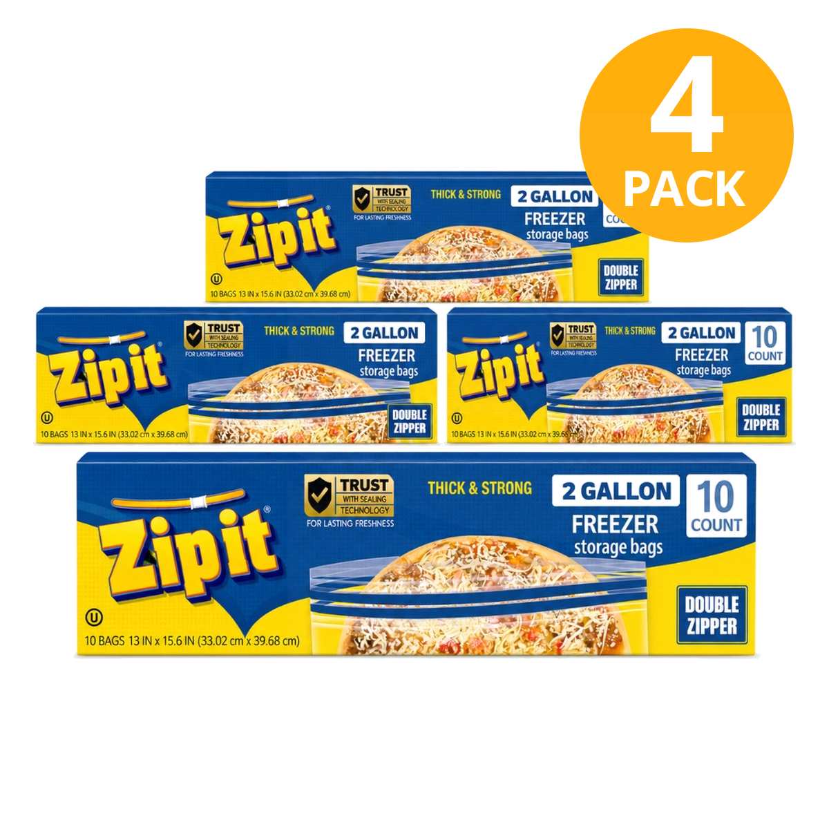 Zip it Bolsas Jumbo Doble Cierre, 40 Bolsas (Pack de 4 x 10) 1 Zip it Bolsas Jumbo Doble Cierre, 40 Bolsas (Pack de 4 x 10)