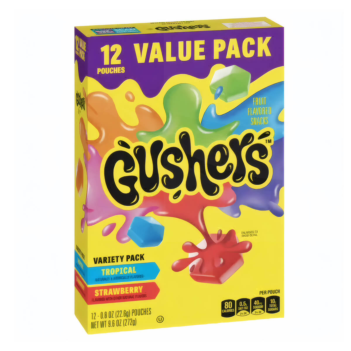 016000147348 Gushers, Variety Pack, Strawberry & Tropical, 12 Unidades - Imagen 1