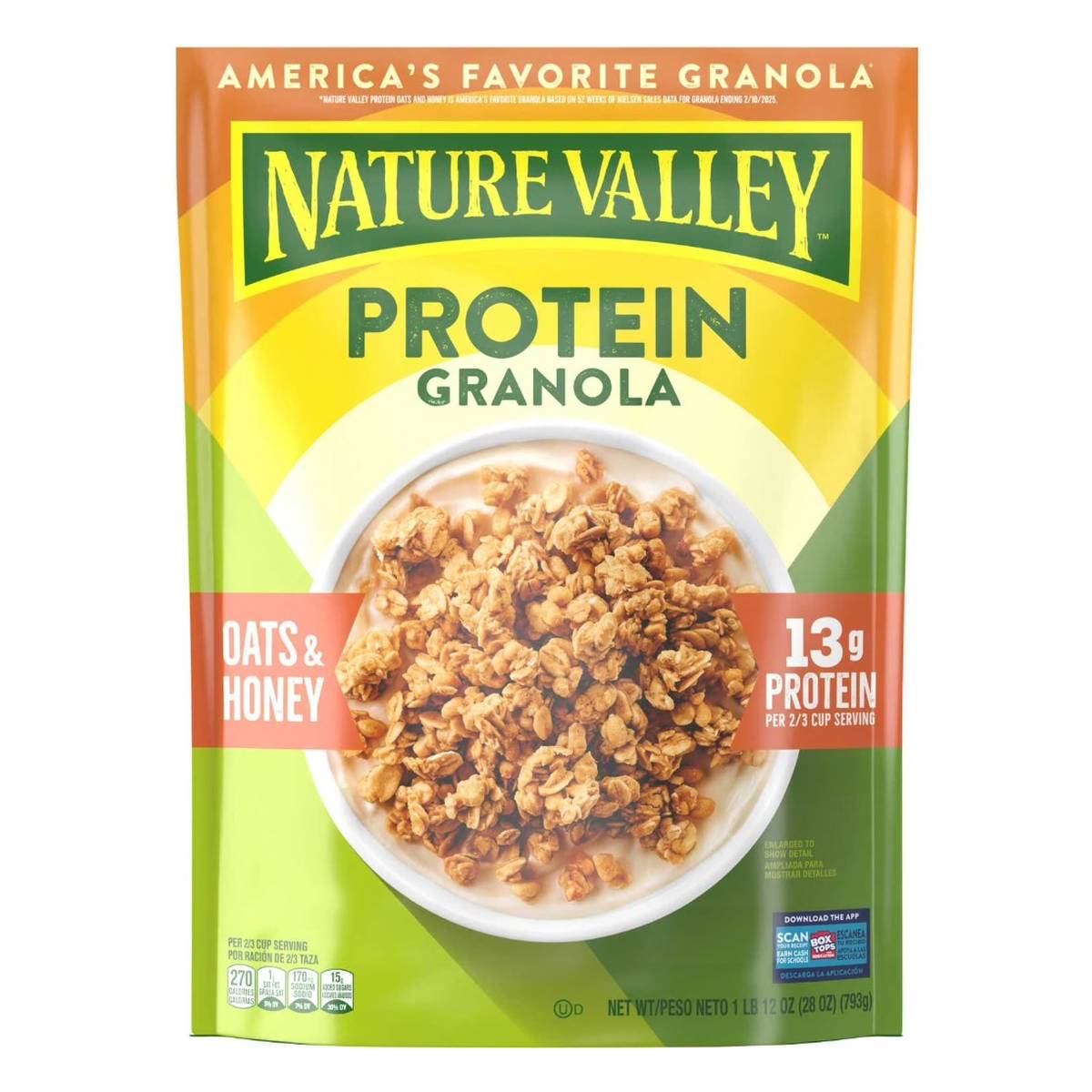 Nature Valley Protein Granola, Oats & Honey, 28 OZ 1 Nature Valley Protein Granola, Oats & Honey, 28 OZ