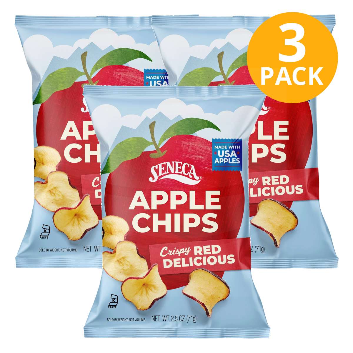 Seneca Apple Chips, Crispy Red Delicious, 2.5 OZ (Pack de 3)