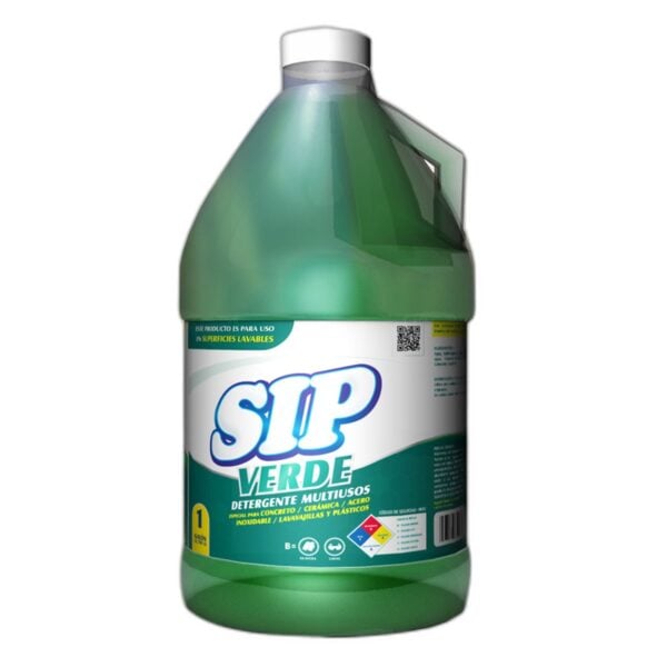 SIP Verde Detergente Líquido Multiusos, 1 Galón