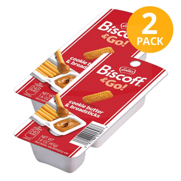 Lotus Biscoff & Go, Cookie Butter & Breadsticks, 1.6 OZ (Pack de 2)