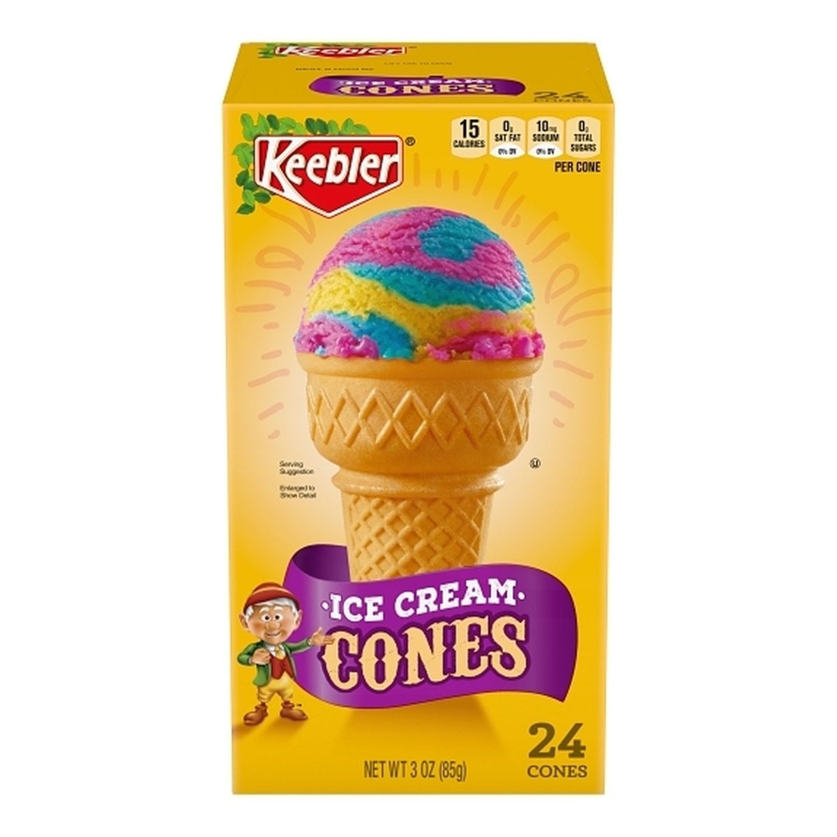 Keebler Ice Cream Cones, Conos para Helado, 24 Unidades, 3 OZ 1 Keebler Ice Cream Cones, Conos para Helado, 24 Unidades, 3 OZ