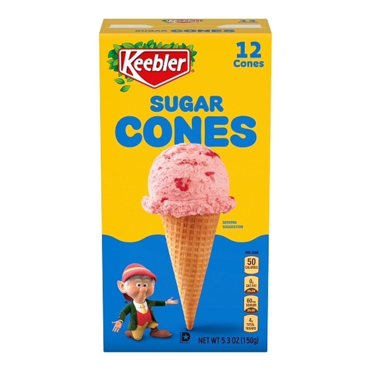 Keebler Sugar Cones, Conos Azucarados para Helado, 12 Unidades, 5 Keebler Sugar Cones, Conos Azucarados para Helado, 12 Unidades, 5.3 OZ