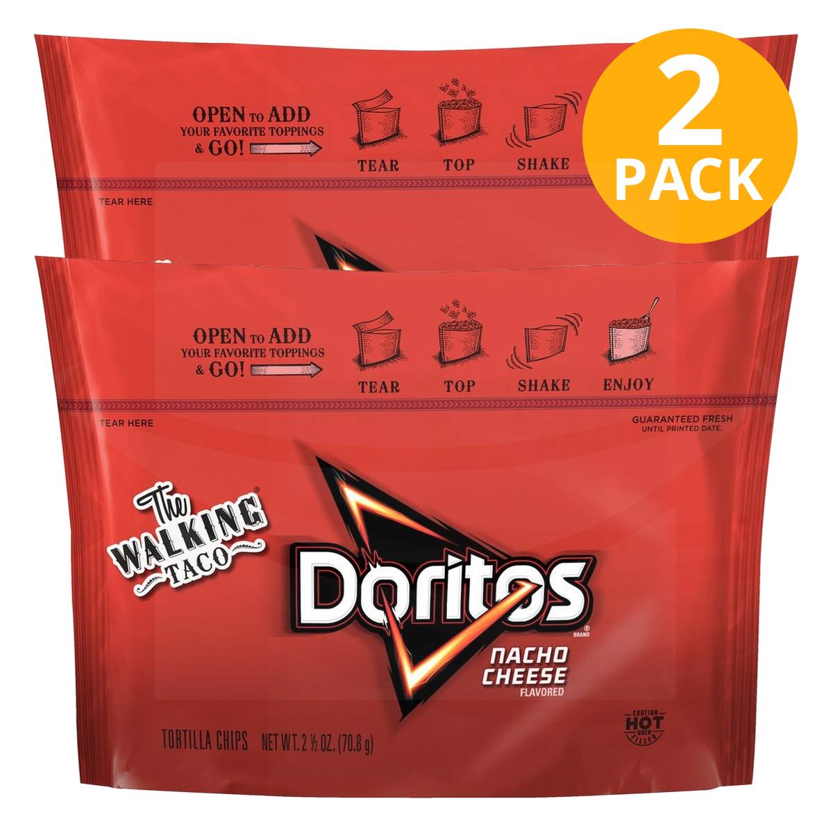 Doritos, Walking Taco Nacho Cheese, 2 Doritos, Walking Taco Nacho Cheese, 2.5 OZ (Pack de 2)