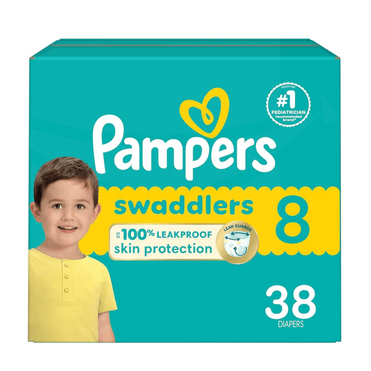 030772097564 Pampers Swaddlers Talla 8, 38 Pañales - Imagen 1