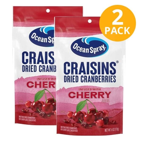 Ocean Spray Craisins Cherry, 6 OZ (Pack de 2)