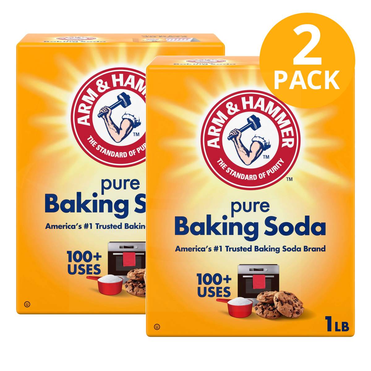 Arm & Hammer Bicarbonato de Sodio Puro, 16 OZ (Pack de 2)