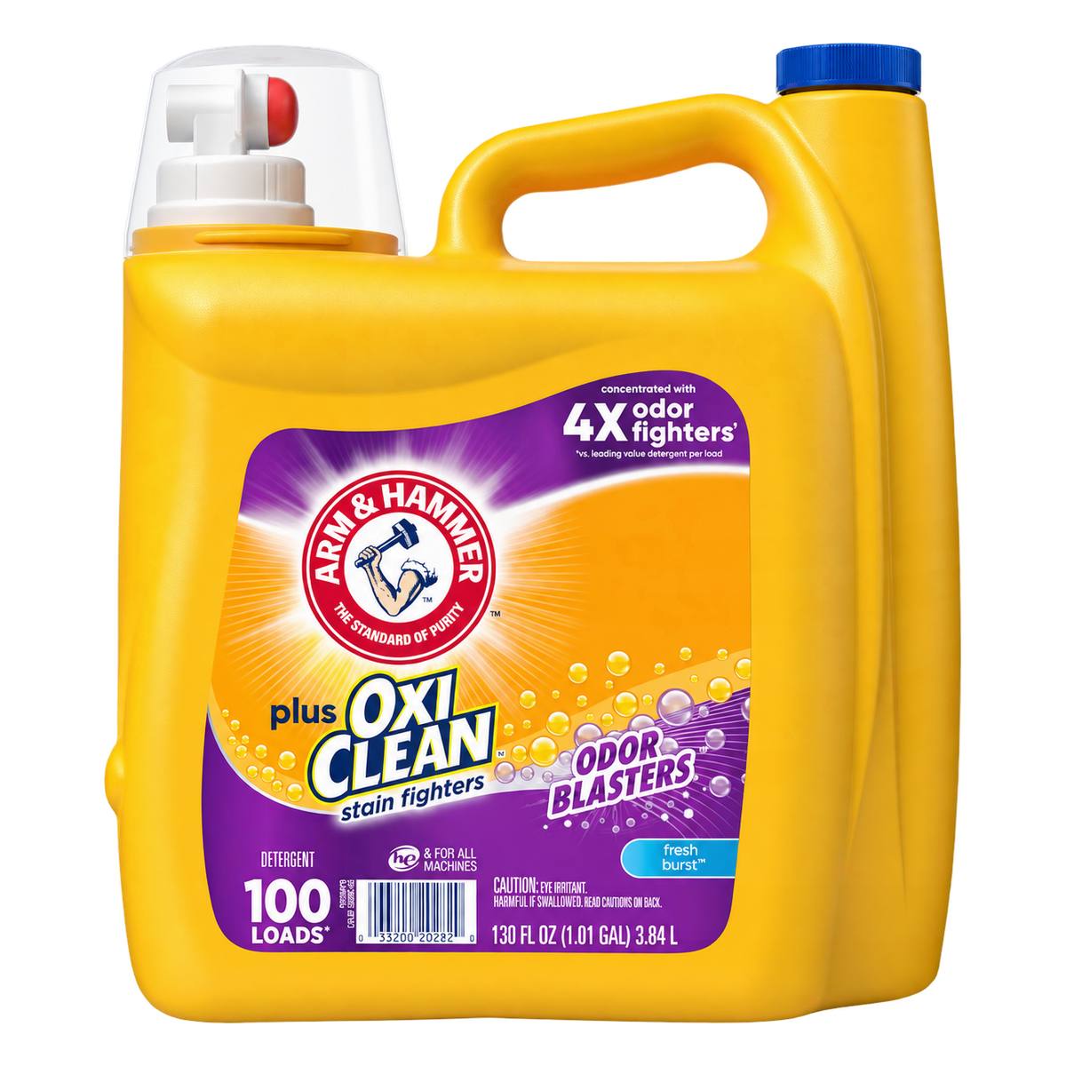 Arm & Hammer Plus OxiClean Odor Blasters Detergente Líquido para Ropa, Fresh Burst, 130 OZ