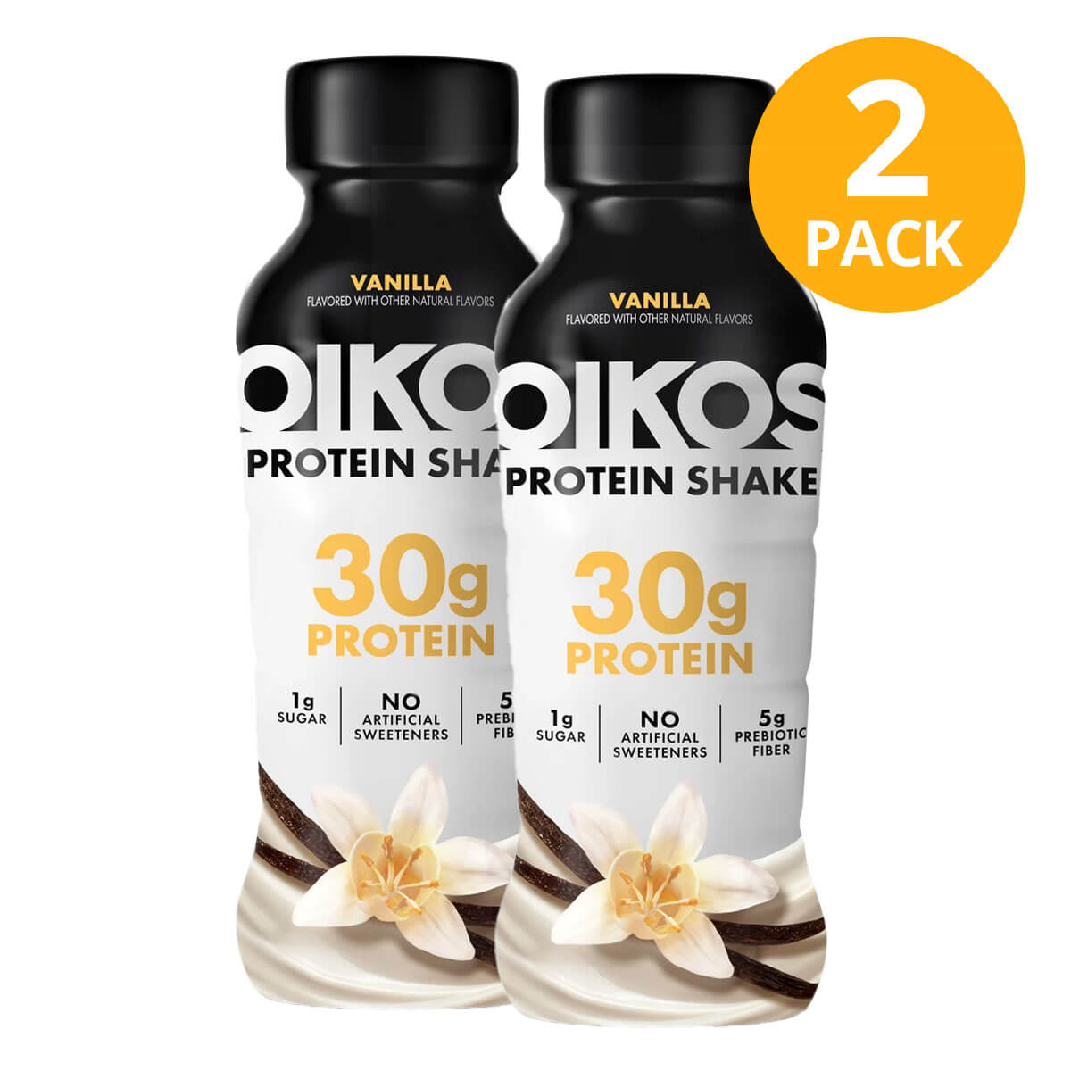 036632024268 Oikos Protein Shake Vainilla, 30 gr Proteína 355 ml (Pack de 2) - Imagen 1