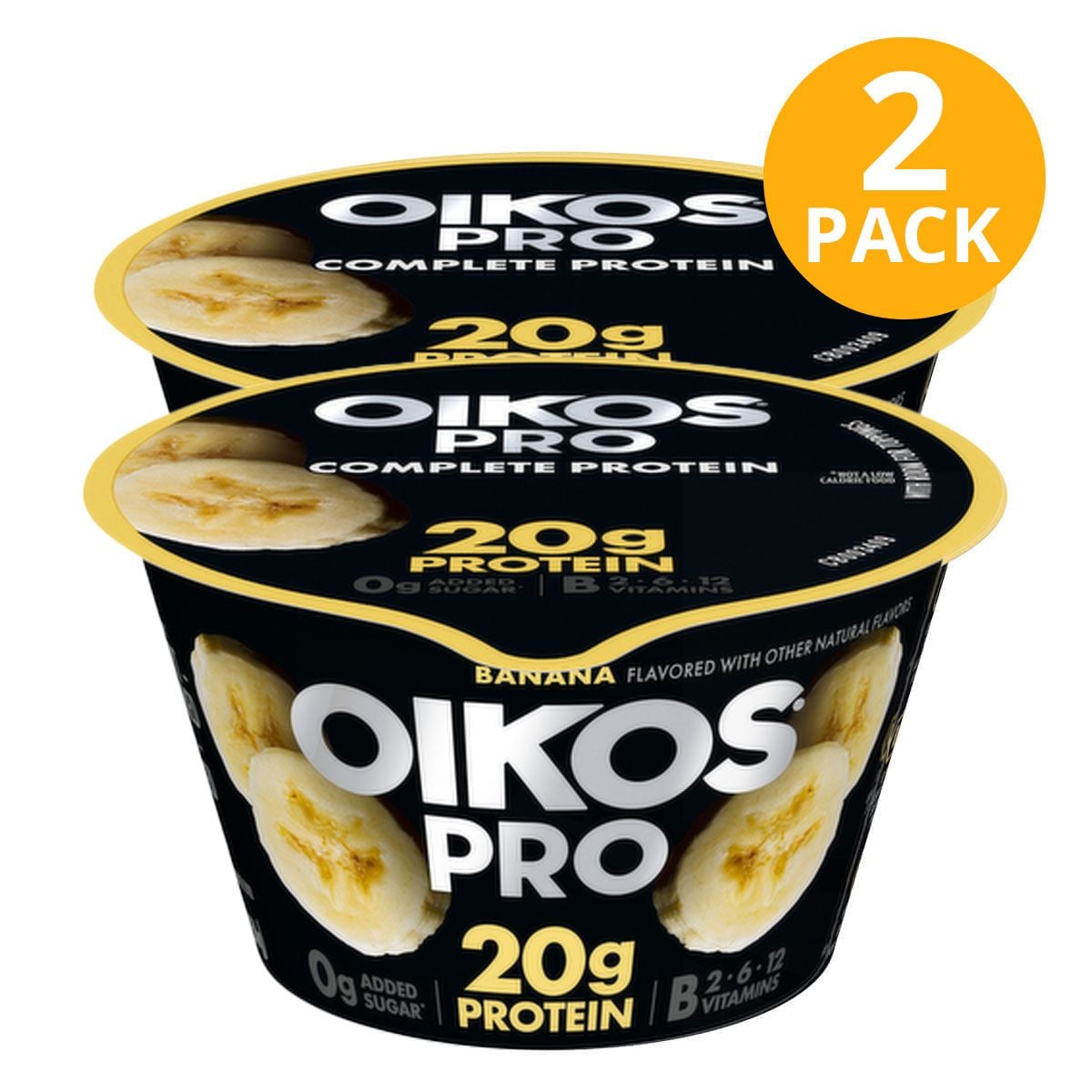 036632042620 Oikos Pro Banana Greek Yogurt, 20 gr Protein (Pack de 2) - Imagen 1