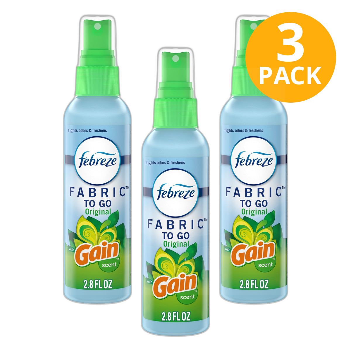 Febreze Fabric Refresher, Gain Original, 2.8 OZ (Pack de 3)