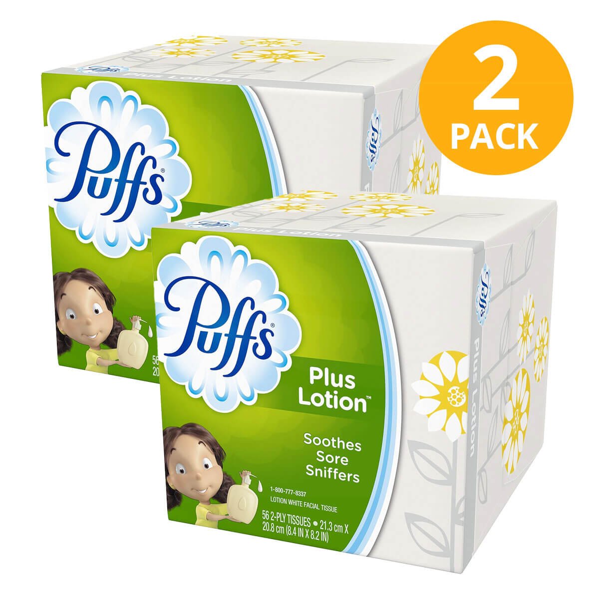 037000348641 Puffs, Pañuelos Faciales con Loción, Cubo (Pack de 2) - Imagen 1