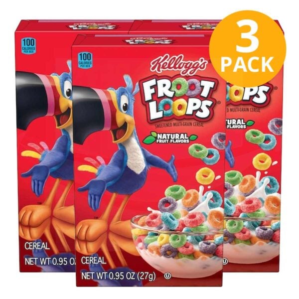 Kellogg's, Froot Loops, Mini Cajitas, 0.95 OZ (Pack de 3)