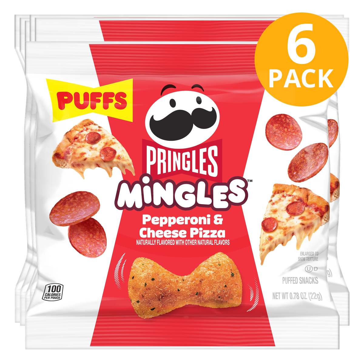 Pringles, Mingles Pepperoni & Cheese Pizza, 0.78 OZ (Pack de 6)