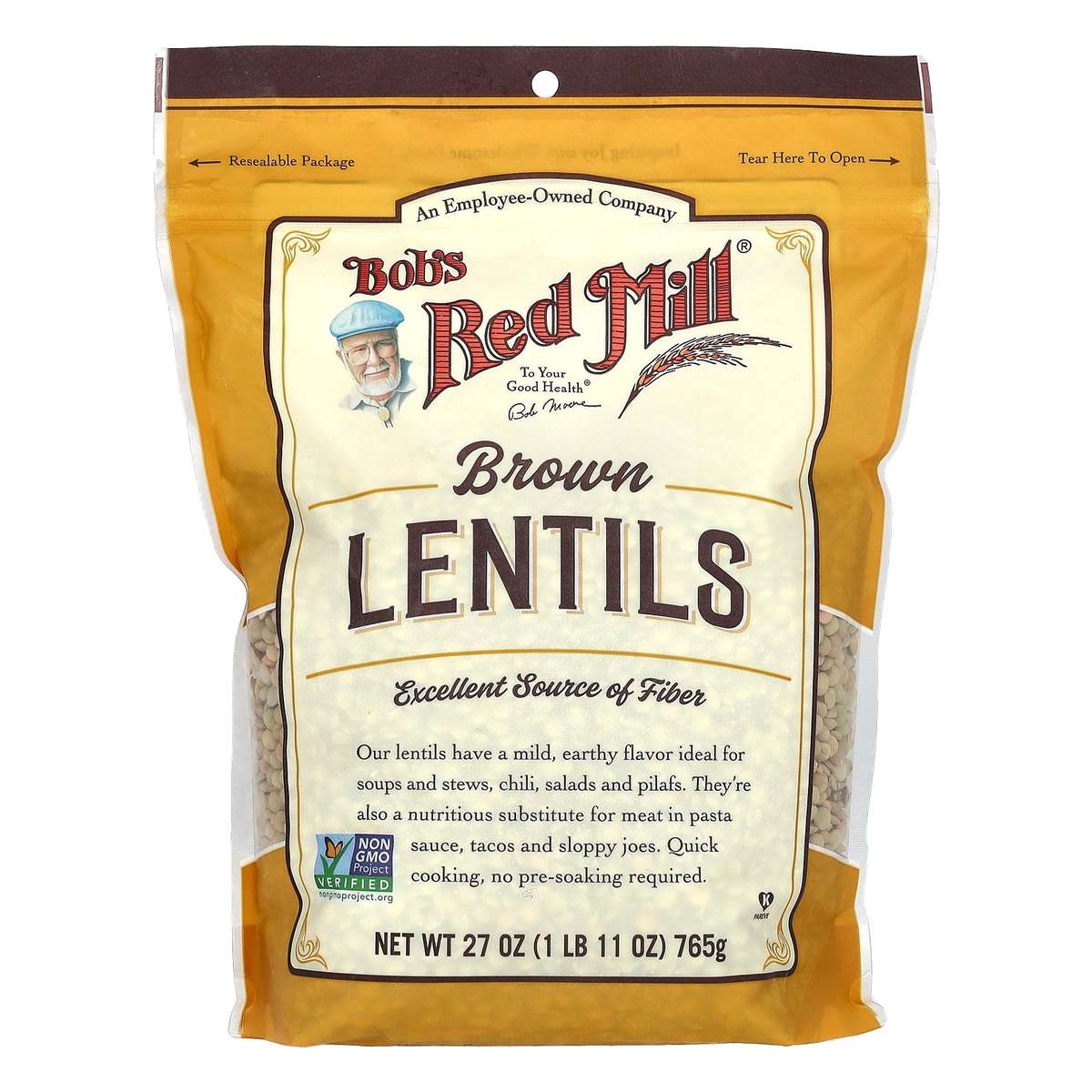Bob's Red Mill Lentejas, Brown Lentils, 27 OZ