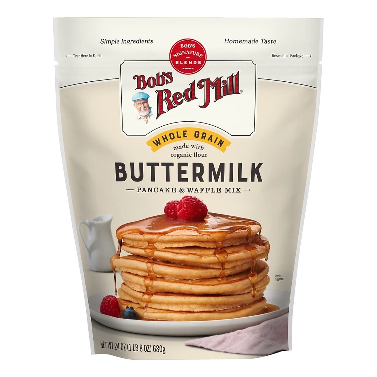 Bob's Red Mill Whole Grain Buttermilk Pancake & Waffle Mix, 24 OZ 1 Bob's Red Mill Whole Grain Buttermilk Pancake & Waffle Mix, 24 OZ