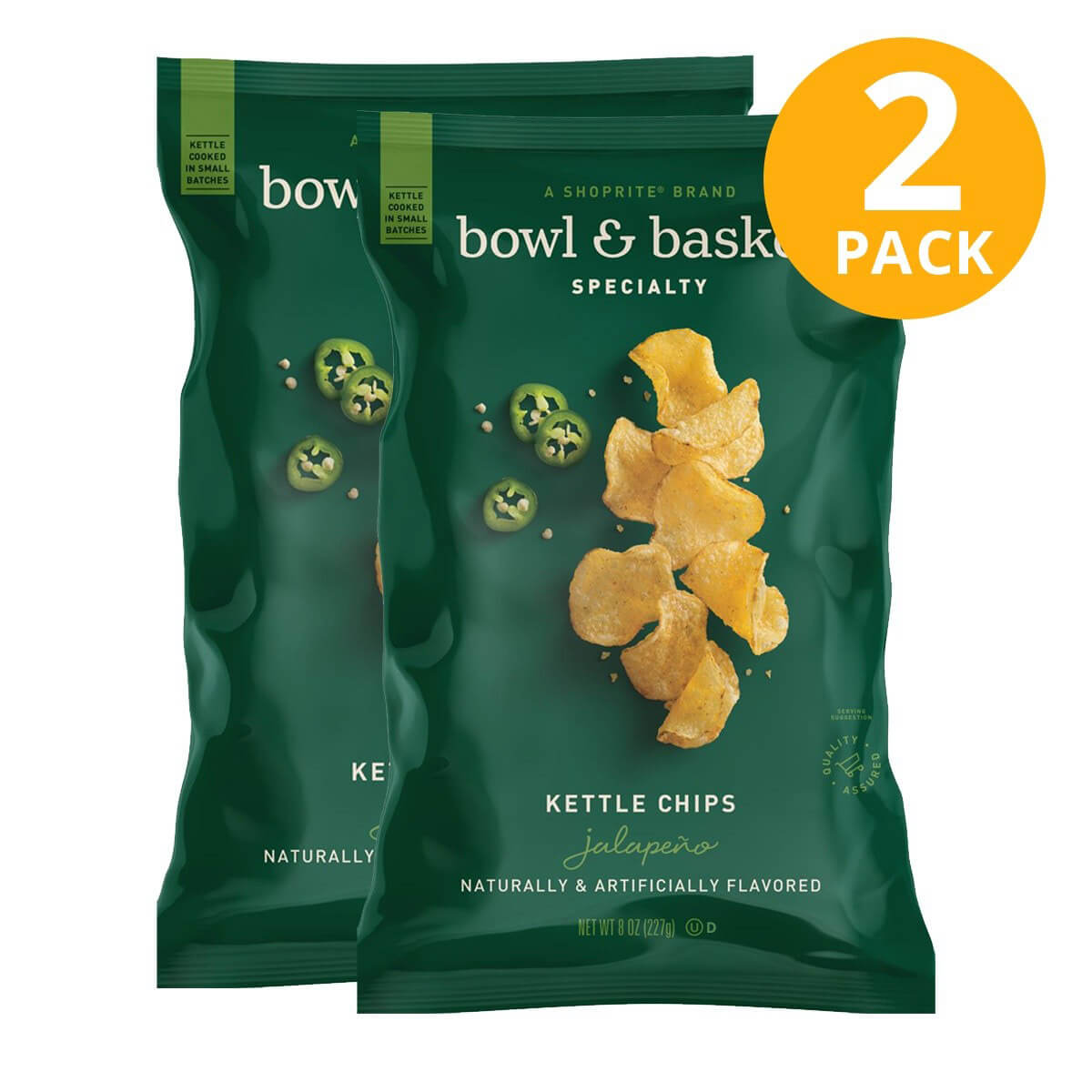 041190065295 Bowl & Basket Jalapeno Kettle Chips, 8 OZ (Pack de 2) - Imagen 1