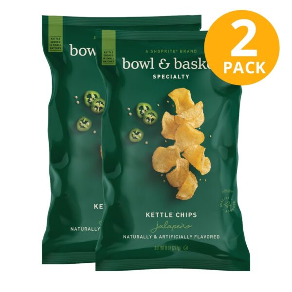 Bowl & Basket Jalapeno Kettle Chips, 8 OZ (Pack de 2)