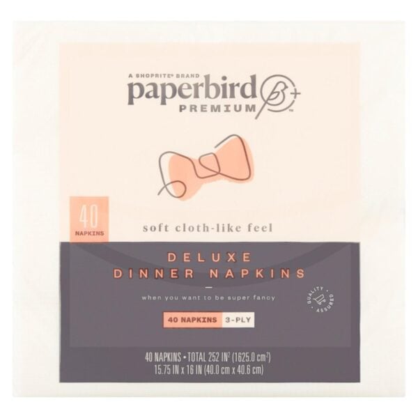 Paperbird Servilletas de Cena Deluxe Dinner Napkins, 40 Unidades