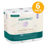 Papel Toalla Premium, Paperbird Strong Paper Towels, 6 Rollos Grandes Dobles