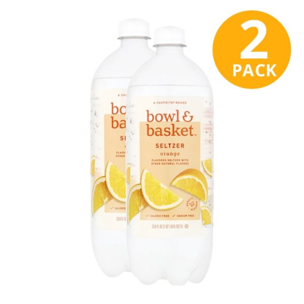 Bowl & Basket Orange Seltzer, 33.8 OZ (Pack de 2)
