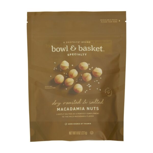 Bowl & Basket Specialty Dry Roasted Salted Macadamia Nuts, 8 OZ