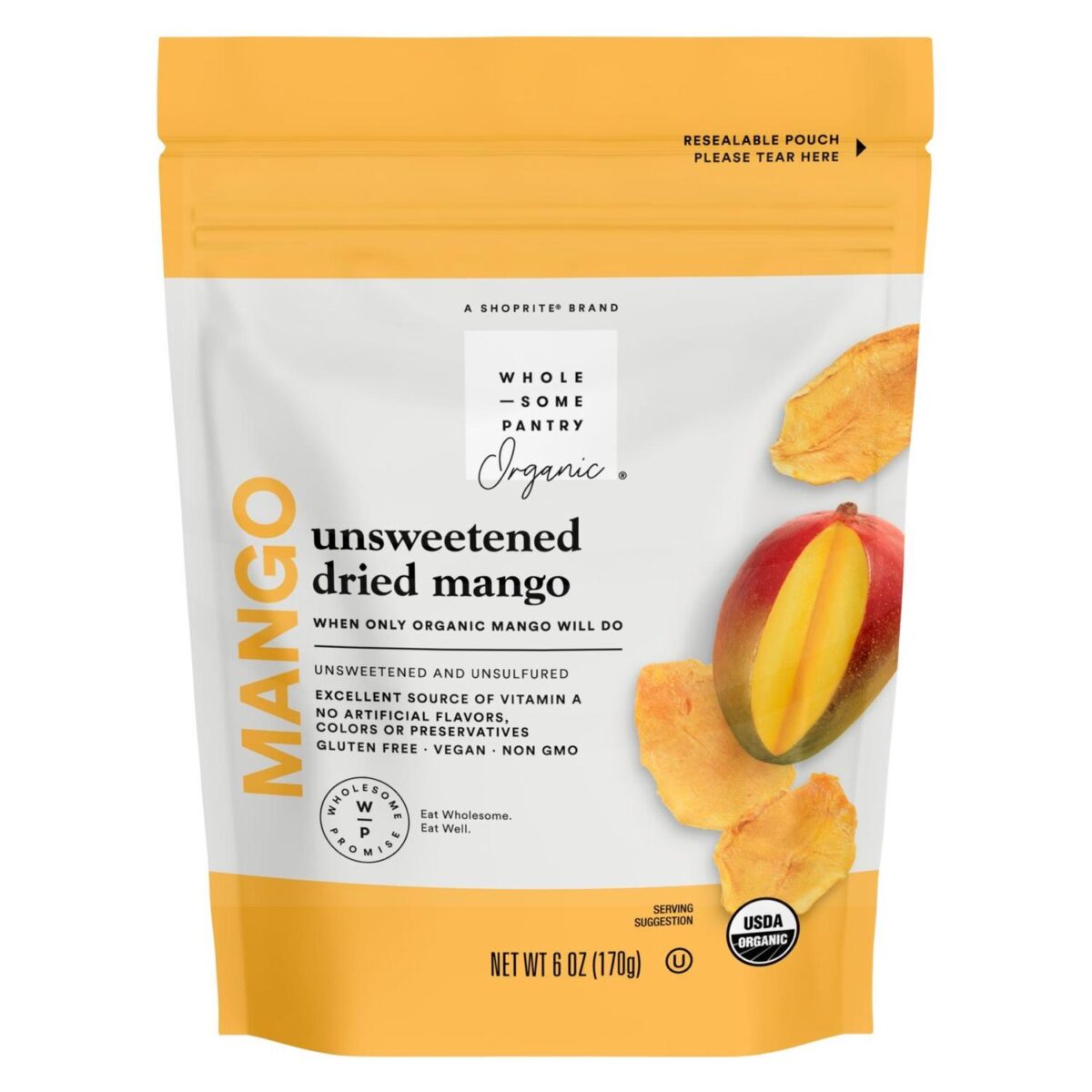 Wholesome Pantry Mango Deshidratado Orgánico, Sin Azúcar Agregada 6 OZ
