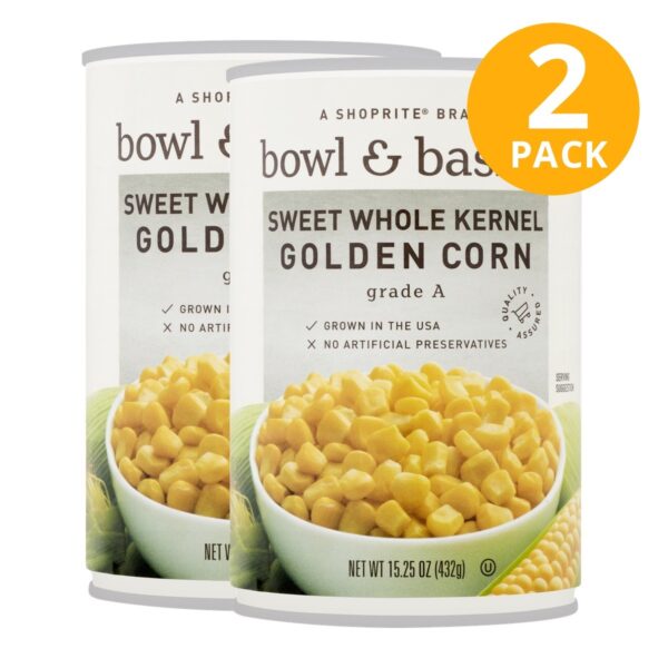 Bowl & Basket Canned Whole Kernel Corn, 15.25 OZ (Pack de 2)