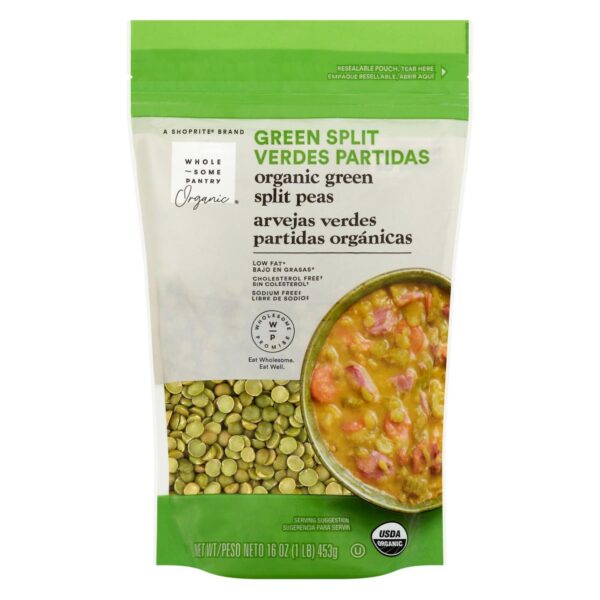 Wholesome Pantry Orgánico Arvejas Verdes Partidas, 16 OZ