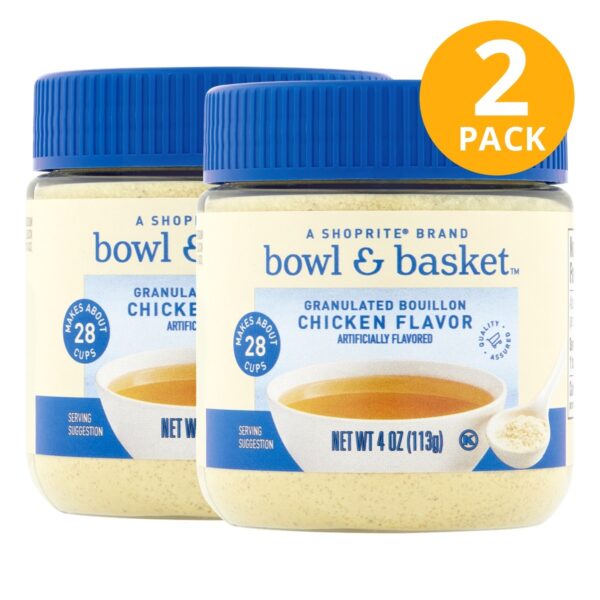 Bowl & Basket Cubes Granulated Chicken Bouillon, 4 OZ (Pack de 2)