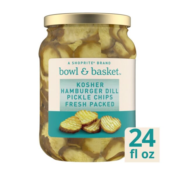 Bowl & Basket Kosher Hamburger Dill Pickles, 24 OZ