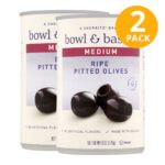 Bowl & Basket Medium Ripe Pitted Black Olives, 6 OZ (Pack de 2)
