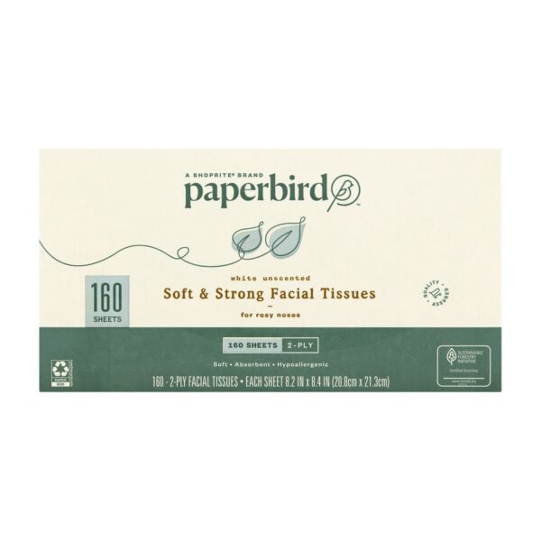 Paperbird Soft and Strong Facial Tissues, 160 CT