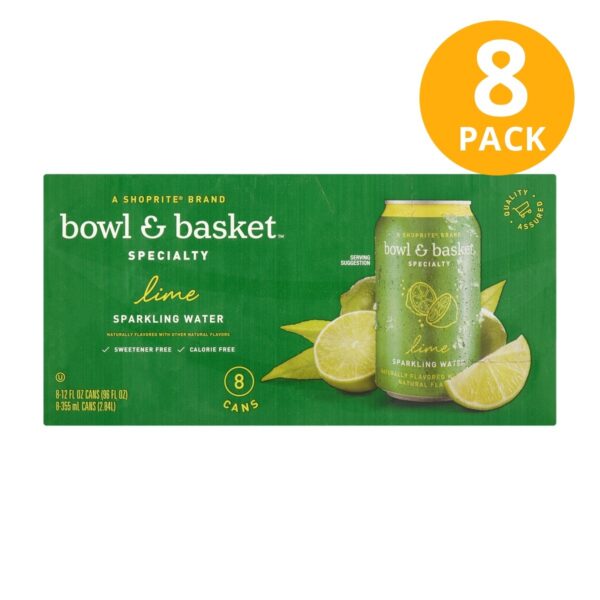 Bowl & Basket Specialty Lime Sparkling Water 8-Pack, 12 OZ (Pack de 8)
