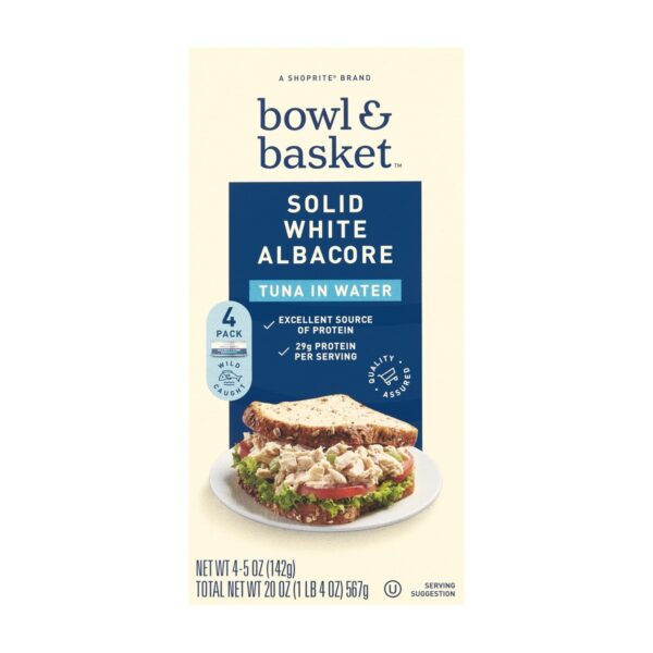 Bowl & Basket Solid White Albacore Tuna , 5 OZ (Pack de 4)