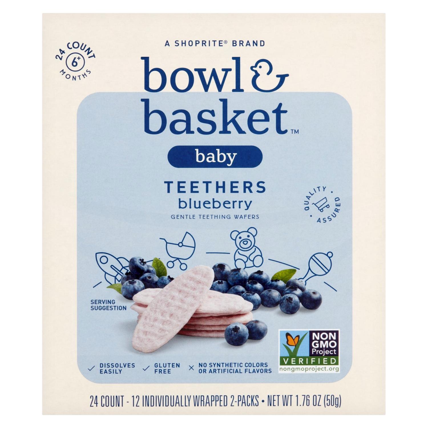 Bowl & Basket Teethers / Galletas para Bebé Arándano, 1.76 OZ