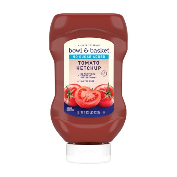 Bowl & Basket Ketchup No Sugar Added, 18.5 OZ