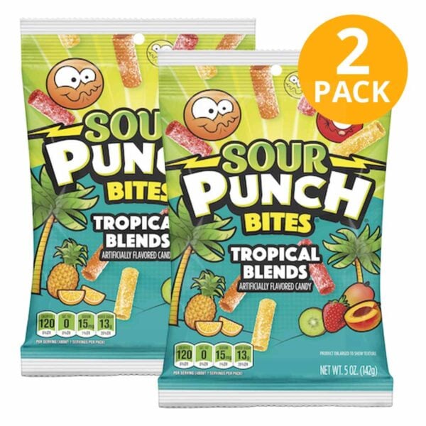 Sour Punch Bites Tropical Blends, 5 OZ (Pack de 2)