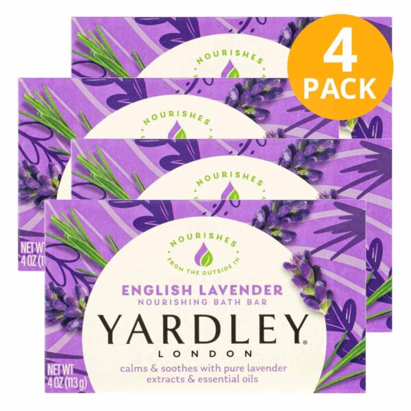 Yardley Jabón en Barra English Lavender, 113 gr (Pack de 4)