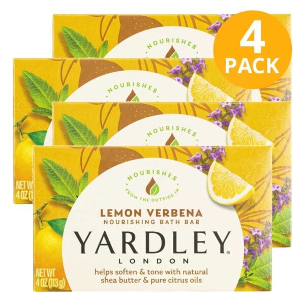 Yardley Jabón en Barra Lemon Verbena, 113 gr (Pack de 4)
