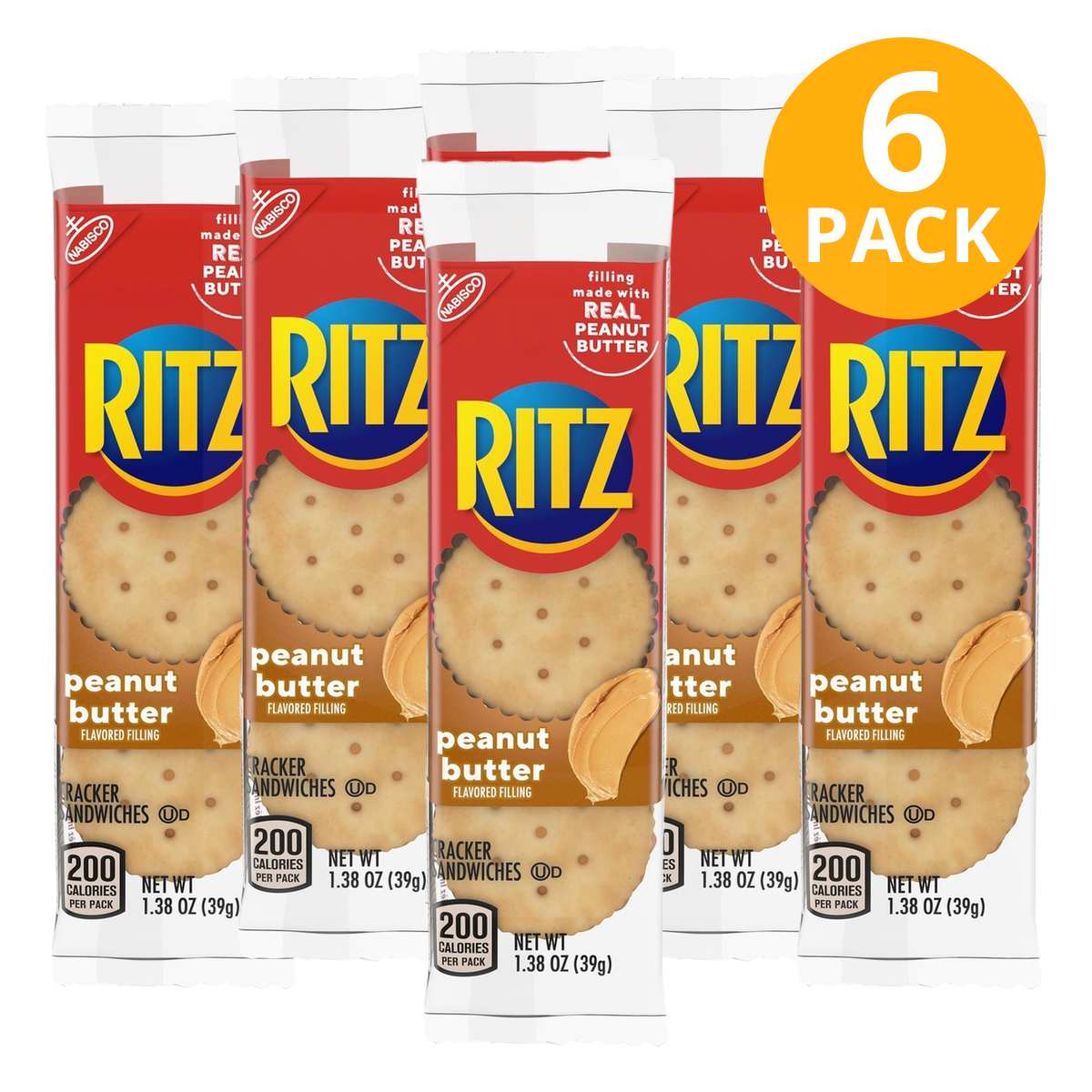 Ritz Peanut Butter Cracker Sandwiches, 1 Ritz Peanut Butter Cracker Sandwiches, 1.38 OZ (Pack de 6)