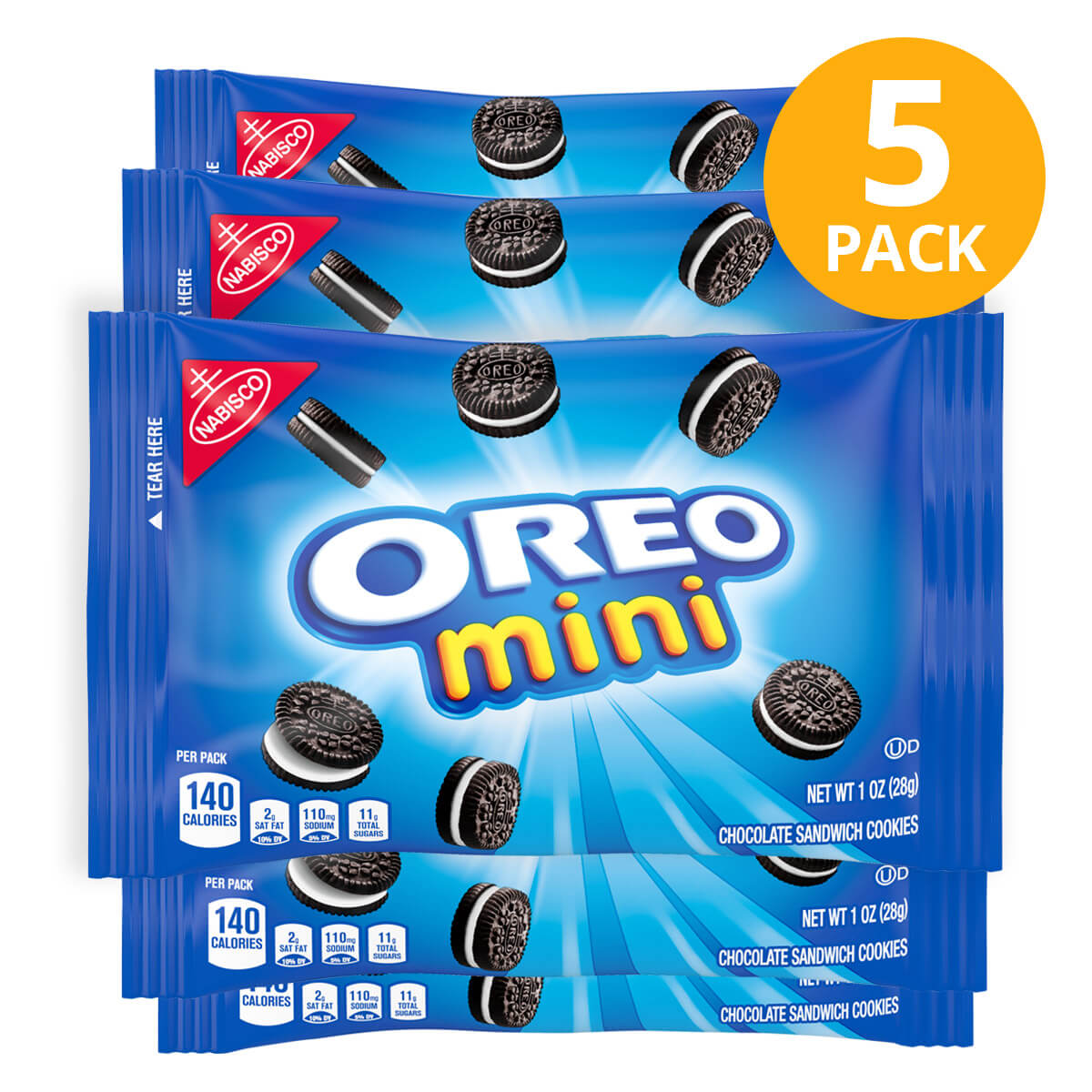 044000020170 Oreo Mini, Snack Packs, 1 OZ (Pack de 5) - Imagen 1