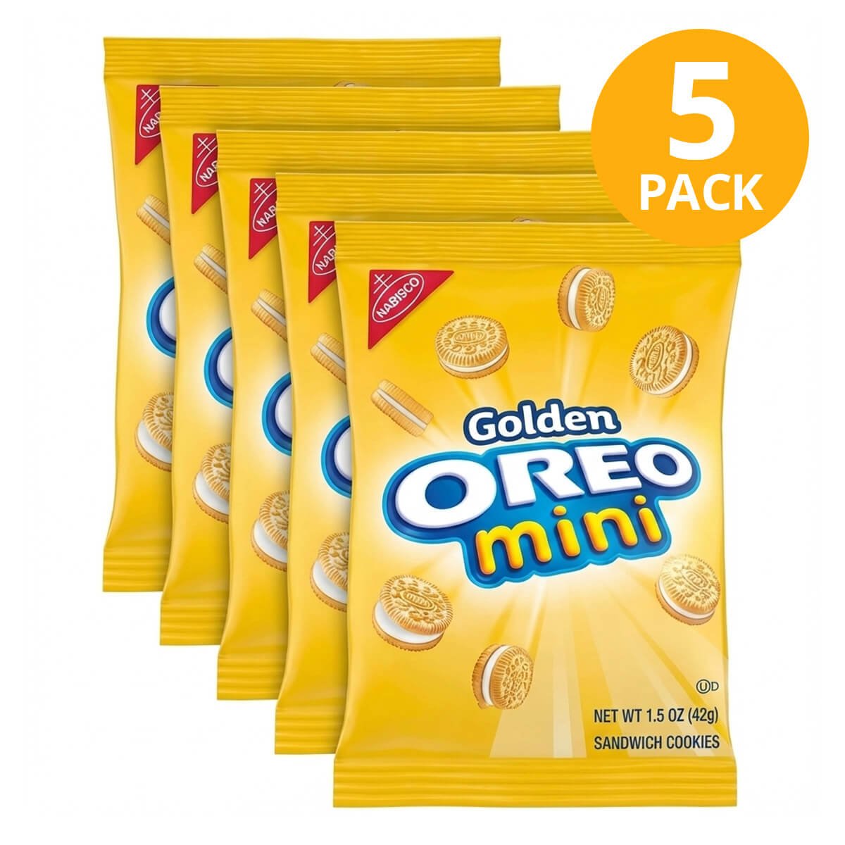 044000061494 Oreo Mini Golden, Snack Packs, 1.5 OZ (Pack de 5) - Imagen 1