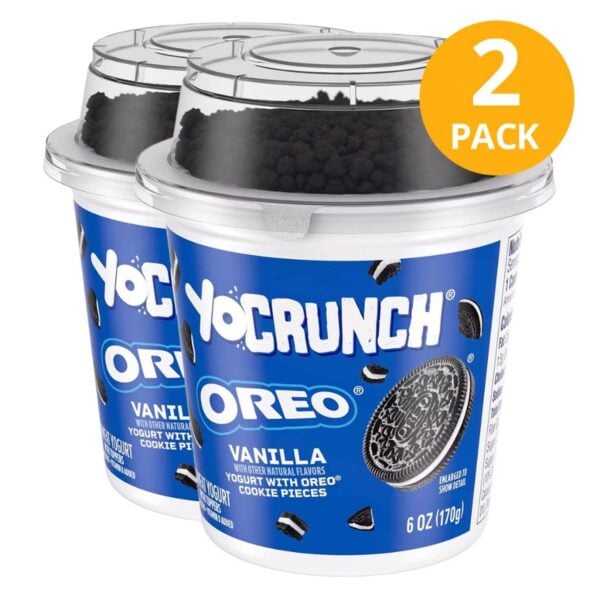 YoCrunch Vanilla with Oreo Cookie Pieces, Lowfat Yogurt 6 OZ (Pack de 2)