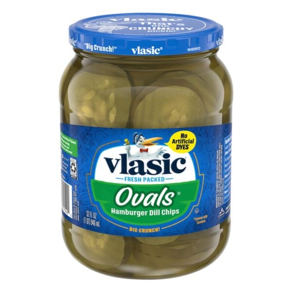 Vlasic Ovals, Pepinillos Hamburger Dill Chips, 32 OZ