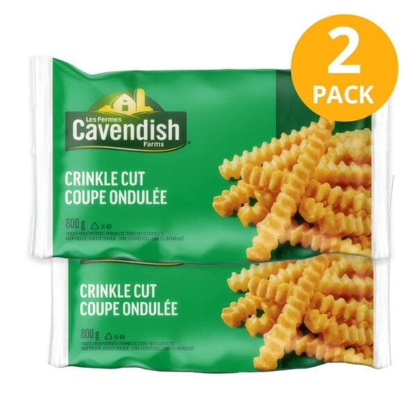 Cavendish Farms Crinkle Cut Fries, Frozen 28.2 OZ (Pack de 2)